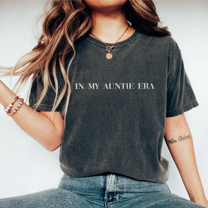 In My Auntie Era Shirt, Aunt Comfort Shirt, Aunt Era Shirt, Funny Auntie Gift, Retro Aunt Shirt, Promoted To Aunt, Birthday Gift For Aunt, Cool Aunt Club, Promoted To Auntie, Aunt Women Top