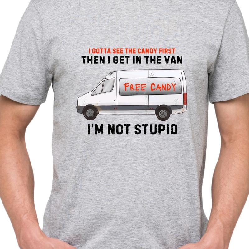 Free Candy Men's Casual T-Shirt for Soft and Comfortable Fabric Breathable Menswear Top, Crewneck funny meme