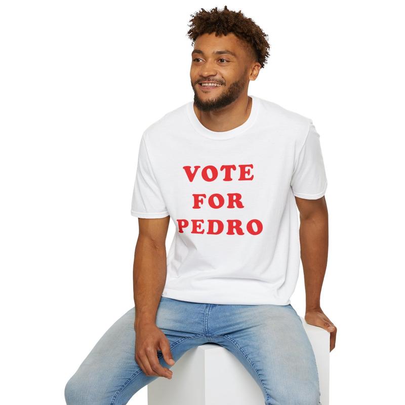 Vote For Pedro Unisex Softstyle T Shirt - Napoleon Dynamite Shirt - Movie Shirt - Funny Shirt - Joke Shirt - Talent Show Shirt - Gift for Men and Women