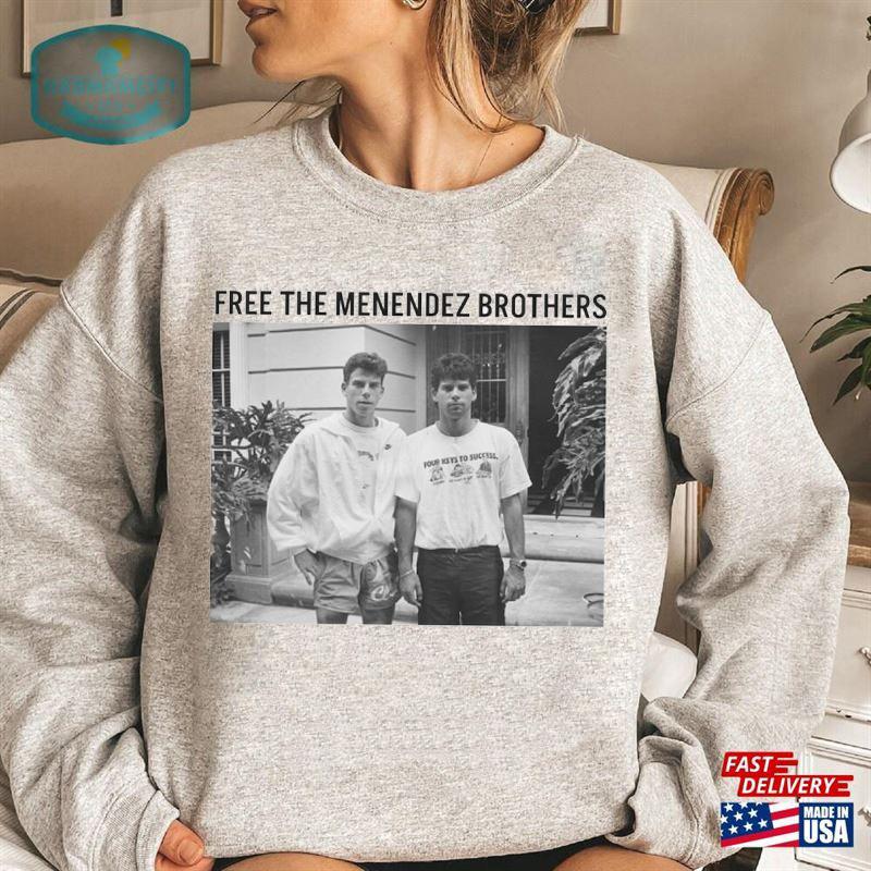 Free Menendez Brothers Charvez Movie Shirt, Retro Monsters Sweatshirt Hoodie Sweater, Unisex Softstyle Cotton Casual Crewneck Shirt