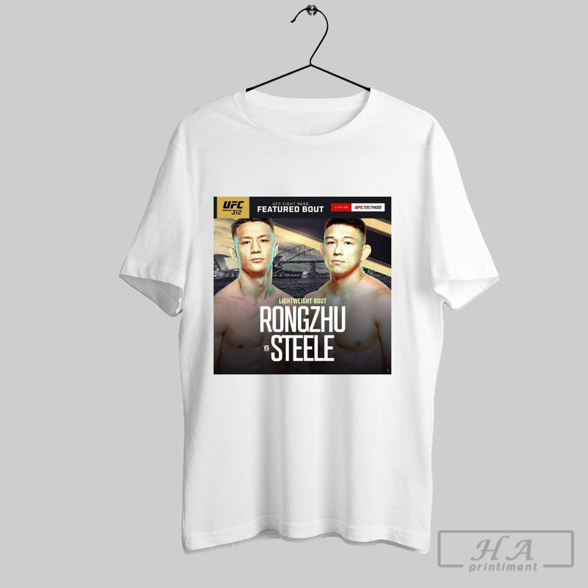 Poster Ufc 312 Ufc Fight Pass 2025 Featured Bout Lightweight Bout Rongzhu Vs Steele T Shirt