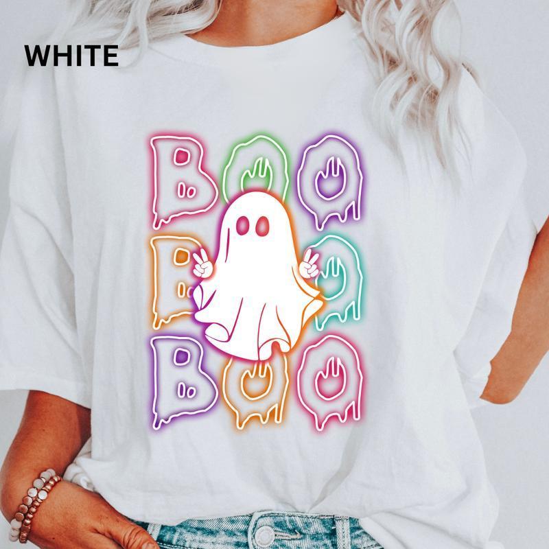 Boo Shirt, Neon Boo Shirt,  Halloween Ghost shirt Halloween Shirt Unisex