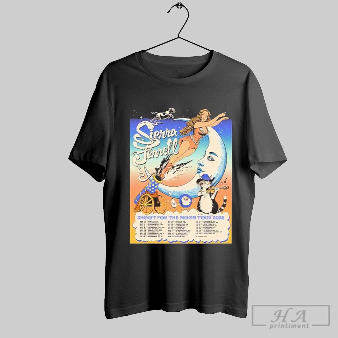 Sierra Ferrell Shoot For The Moon Tour 2025 North America Tour Dates Two Sides Unisex T Shirt