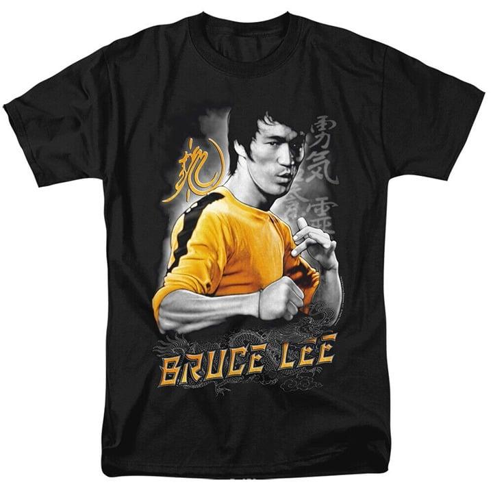 Bruce Lee Yellow Dragon Licensed Unisex T-Shirt By Gildan Cotton Fabric