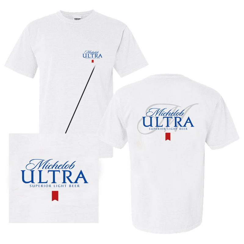 Michelob Ultra Tee - 2 Side - Trendy Styles Available - Size Inclusivity - Shared Wardrobe Options - Find Your Favorite Color - Limited Edition Prints