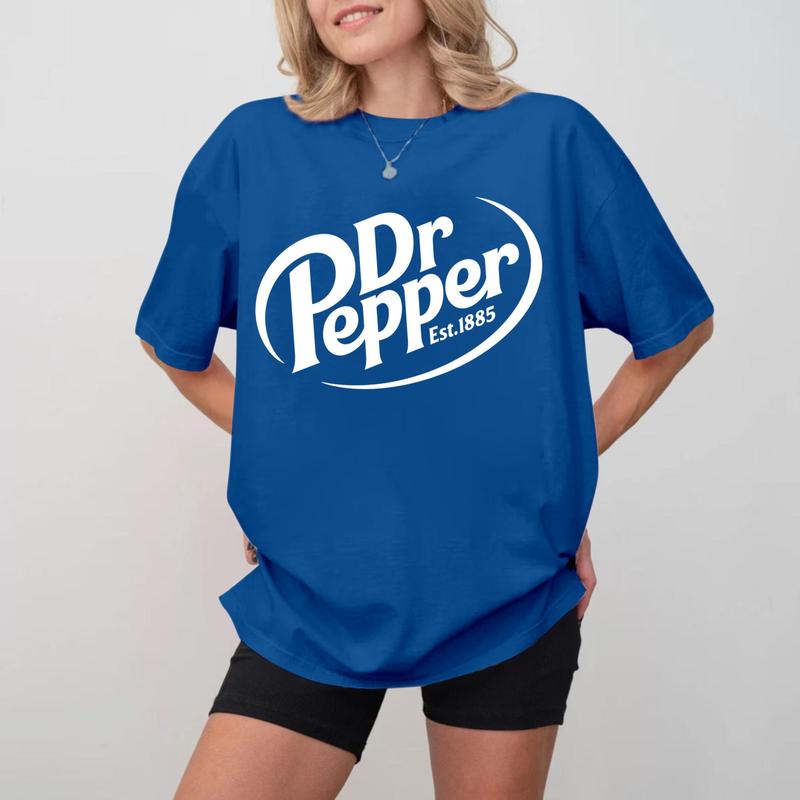 Dr. Pepper T-Shirt, Est. 1885 Vintage Graphic Tee, Unique Soft Drink Fashion Apparel, Quirky Gift for Soda Lovers around the World
