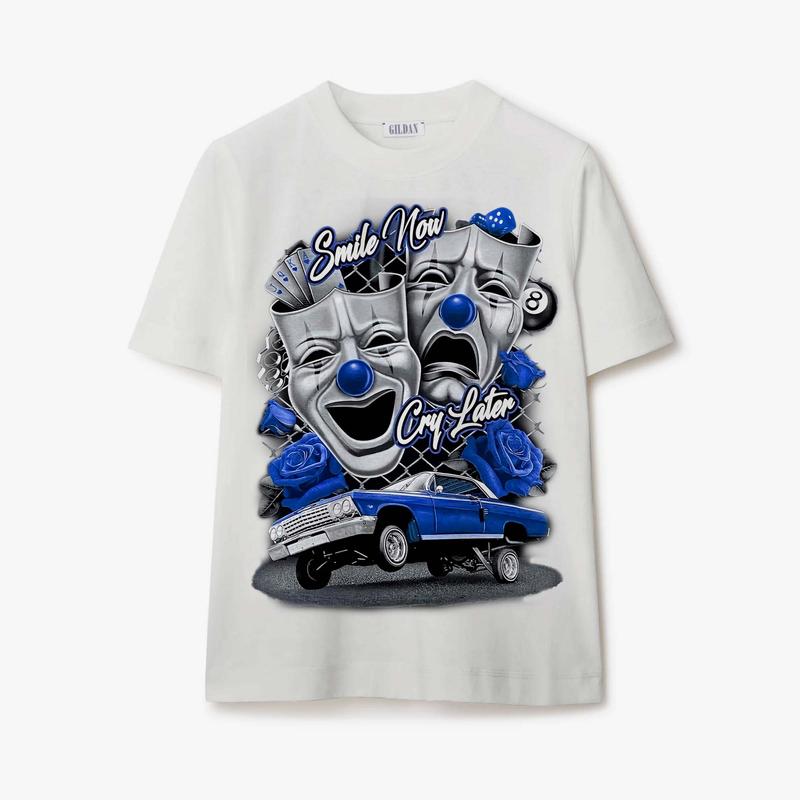 Blue Smile Now Cry Later T Shirt Classic Collar