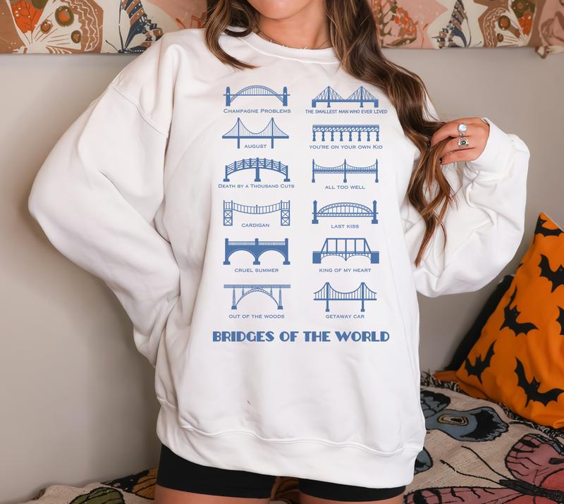 Best Bridges Shirt, Bridges of the World, Smallest Bridge Song Lyrics, Graphic Tee