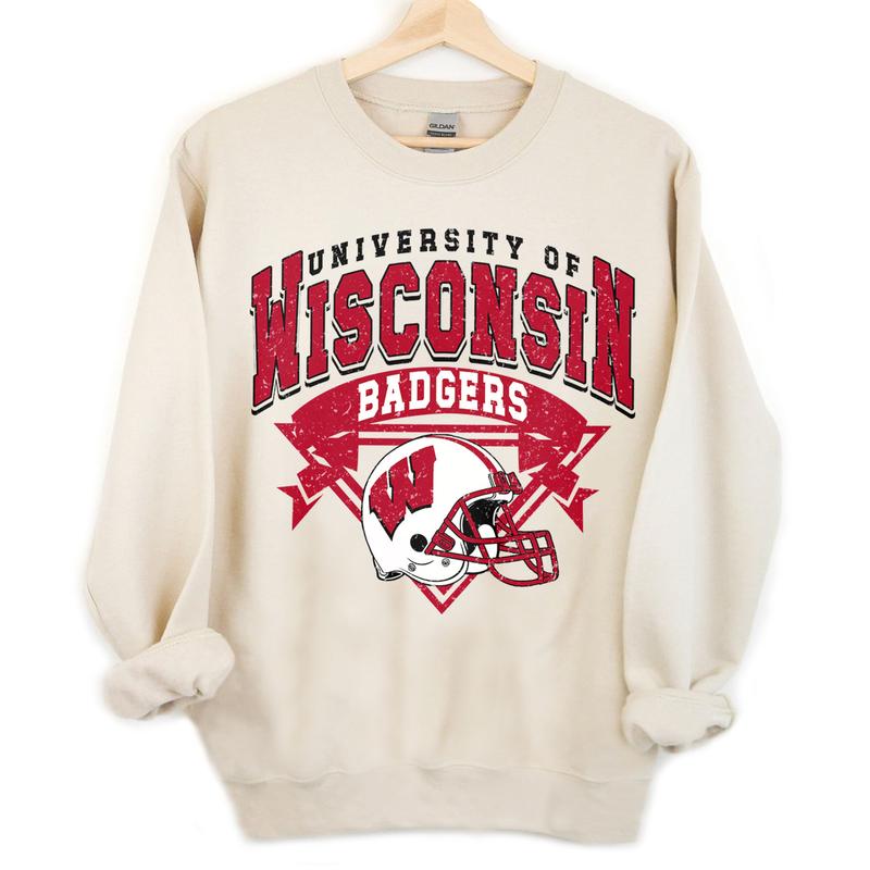 Vintage Wisconsin Badgers NCAA Football Team Shirts, Graphic University of Wisconsin Sport Team Shirt, Gift Top Unisex Cotton Shirt For Fan,Men, Women