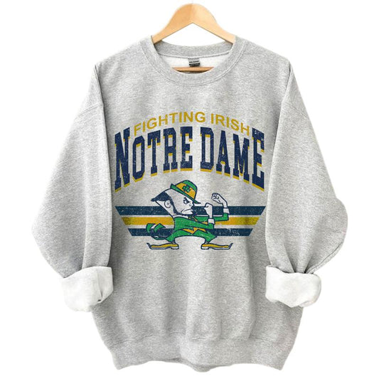 Notre Dame Fighting Irish Vintage Football Fashion NCAA Sweatshirt, The University of Notre Dame Unisex Vintage NCAA Sweatshirt, Classic Football Sweatshirt, Gifts For Football Fan Sport