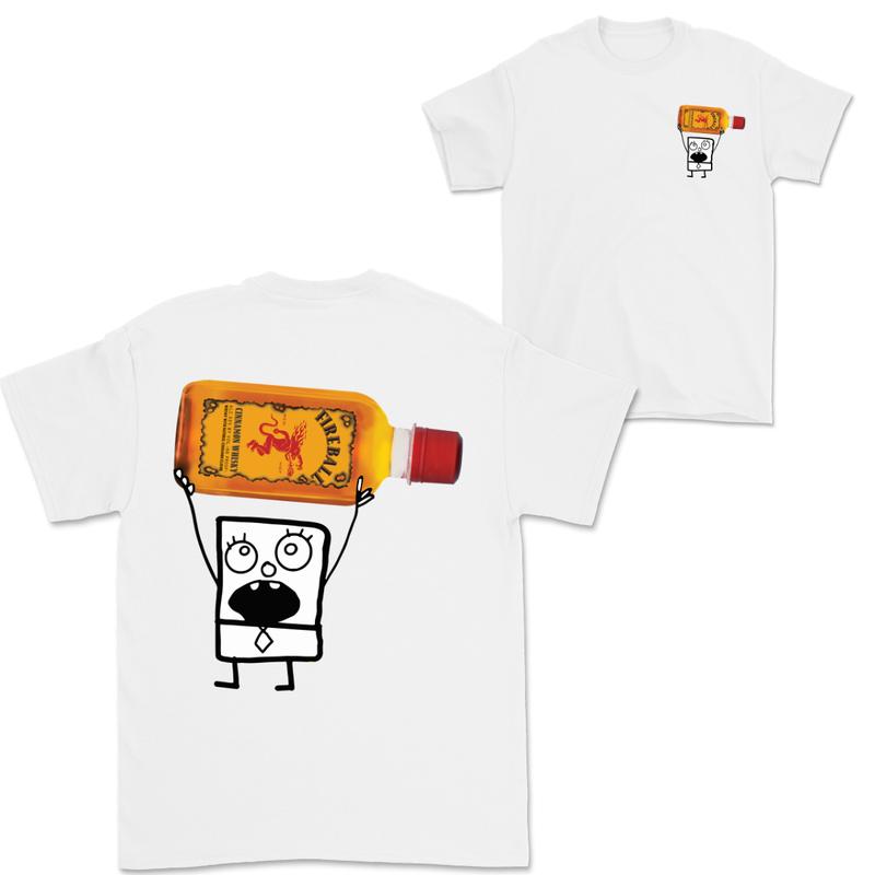Doodlebob Fireball cinnamon Whiskey Tea Essential 2 Sided T-Shirt, Funny Drinking T-Shirt, Summer T-Shirt, Full Color T-Shirt, Unisex T-Shirt, For Men, For Women, Gift For All