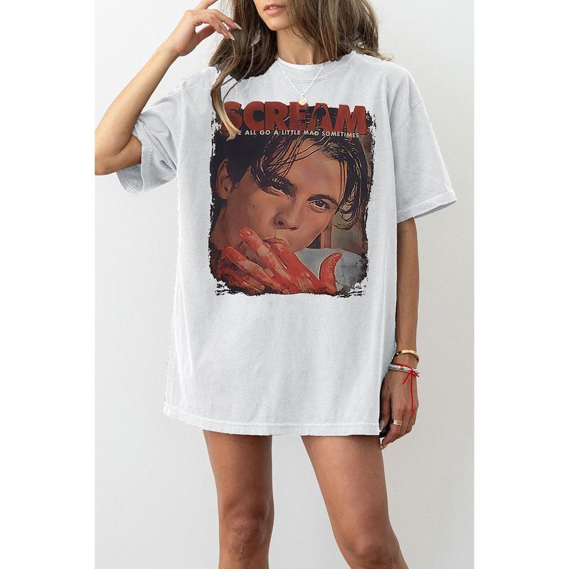 Scream Billy Loomis Lets Watch Scary Movies Shirt, Cotton Unisex T-shirt, Crew Neck, Size S- 4xl, Menswear Top, Womenswear Top Underwear Streetwear