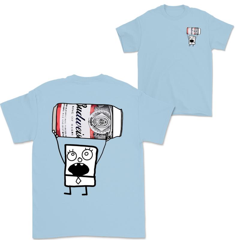 Doodlebob Budweiser 2 Sided T-Shirt, Funny Drinking T-Shirt, Summer T-Shirt, Full Color T-Shirt, Unisex T-Shirt, For Men, For Women, Gift For All Menswear Top