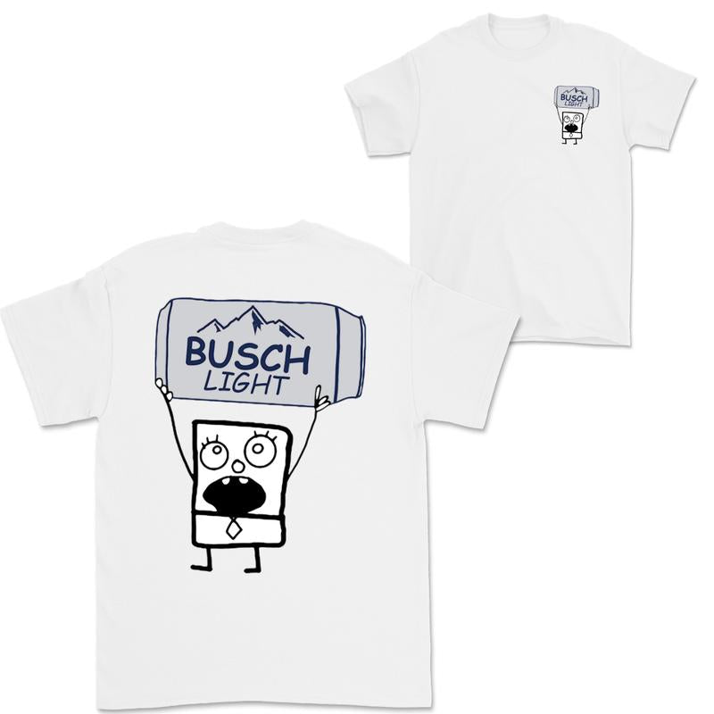 Doodlebob Busch Light Beer Essential 2 Sided T-Shirt  Funny Drinking T-Shirt  Summer T-Shirt  Full Color  Unisex  Perfect Gift for Men & Women