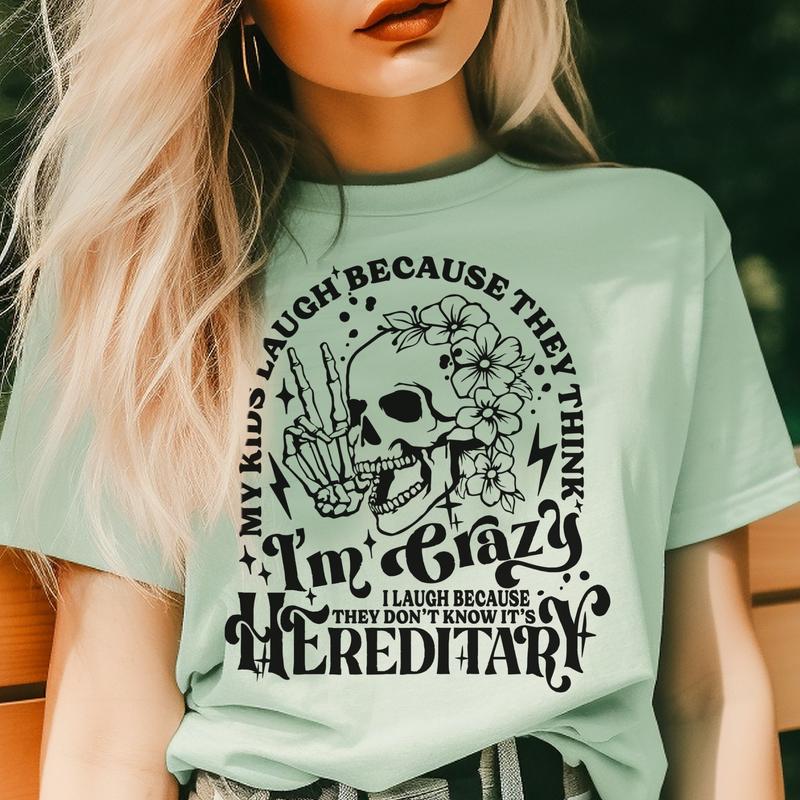 Feral mama tee Mom Tees Sarcastic Skeleton Mom Tshirts Sarcastic Skull T-Shirts Ferrel Mom Tees Rocker Mom Tees Womens Motherhood T-Shirts