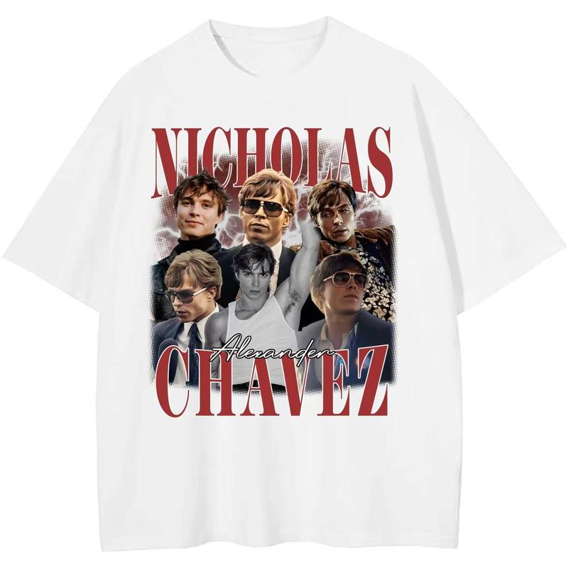 Nicholas Chavez Colors T-shirt, Unisex Tops For Men- For Women, Y2K 90s Retro Celebrity Movies Bootleg Tshirt, Soft Fit Cotton Top Womenswear