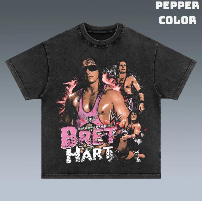 VINTAGE TEE  BRET HART, Double Sided Prints Vintage T-Shirt, Wrestler Shirt, WWE Shirt, Graphic Tee, Unisex T-Shirt, Gift All Top Menswear