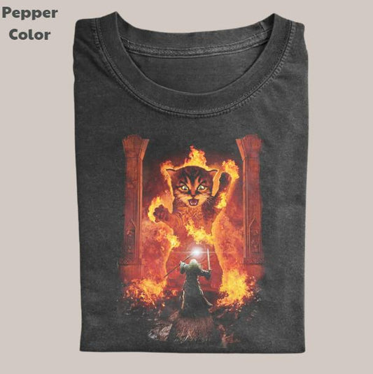 The Lord of the Rings Vintage Graphic Tee, Monster Cat T-Shirt, Unisex Meme Cringe Funny Dumb Shirt, Menswear Womenswear Streetwear