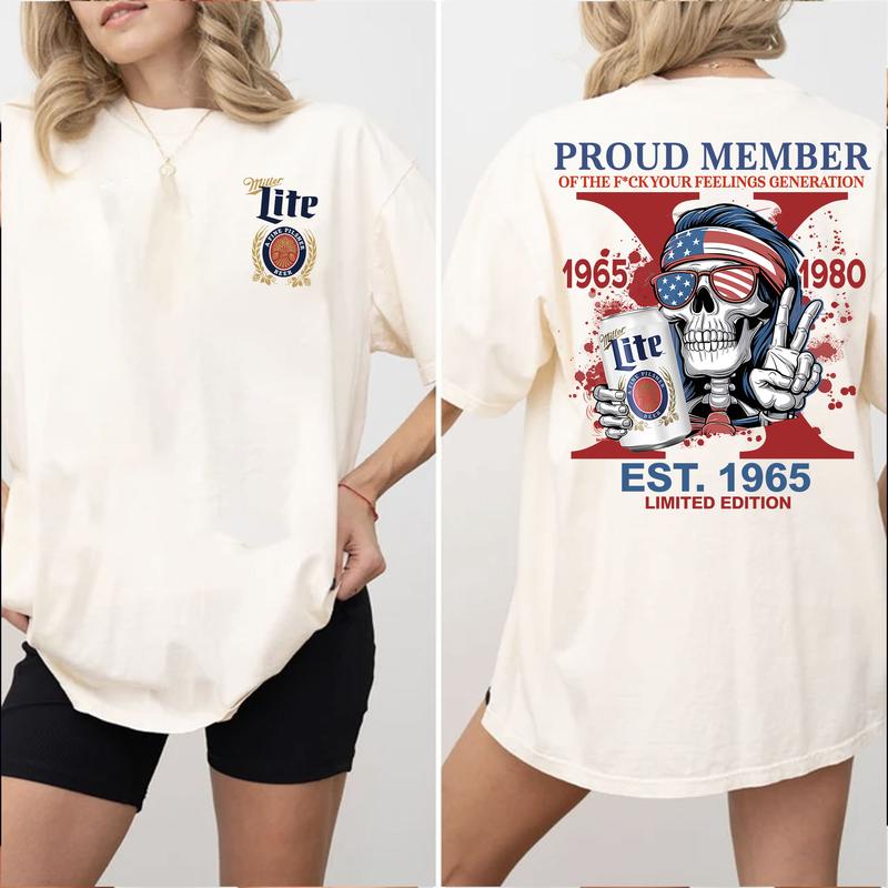 Gen X Shirt Proud Members Of Gen X Mill3er Shirt, Customize Gen X Shirt Raised On Hose Water And Neglect T-Shirt - Vintage Inspired Funny Saying Sarcasm Quotes Shirt - Fit, Casual