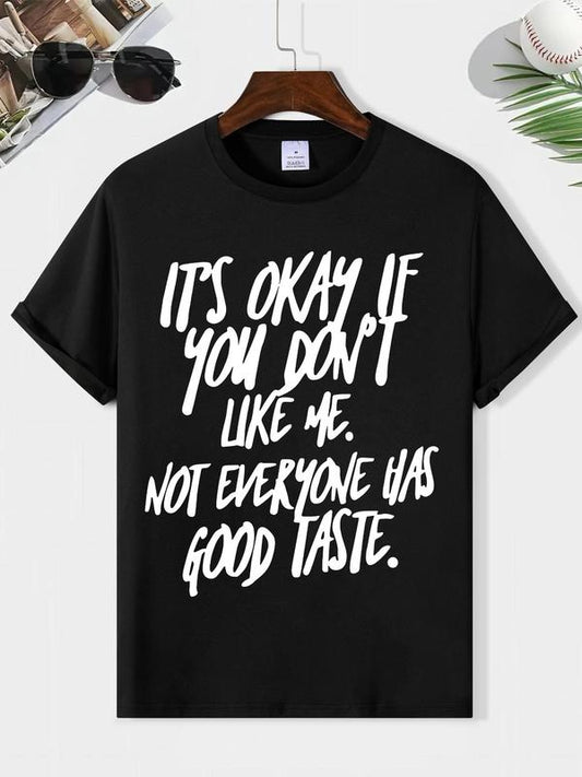 Men's Refined Letter Print Round Neck Tee, Summer Clothes Short Sleeve Crew T-Shirt, Everyday Casual Top for MenÃ¢â‚¬â„¢s Outdoor Fashion and Fun