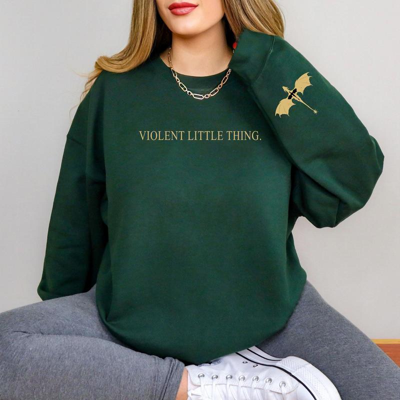 Violent Little Thing Sweatshirt - Unisex - Fourth Wing - Basgiath War Collage - Dark Academia, Xaden Riorson Sweater, Iron Flame