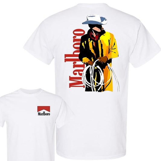 2 Sides Vintage 80s Marlboro Cowboy Shirt, Marlboro Shirt