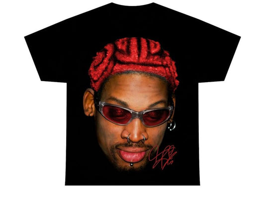 DENNIS RODMAN T-SHIRT  Rare black Homage Vintage Rap Tee Hip Hop Style Graphic Bootleg Tee