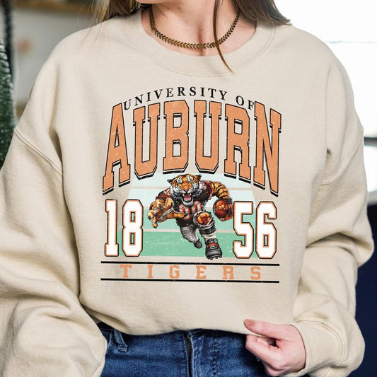 Auburn Tigers Vintage College NCAA Sweatshirt, Vintage Football Sweatshirt NCAA, Classic Sport Sweatshirt, Gifts For Football Fan Sport
