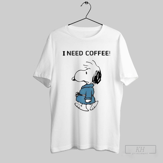 Snoopy 2025 I Need Coffee Shirt T Shirt