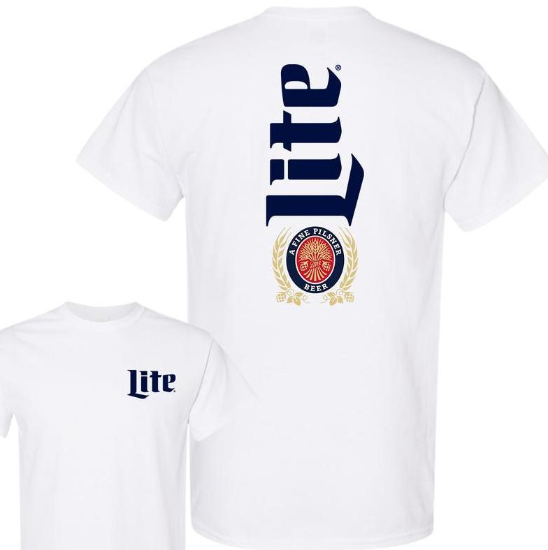 Miller Lite Beer Unisex T-Shirt, Full Color Cotton Shirt, For Men, For Women
