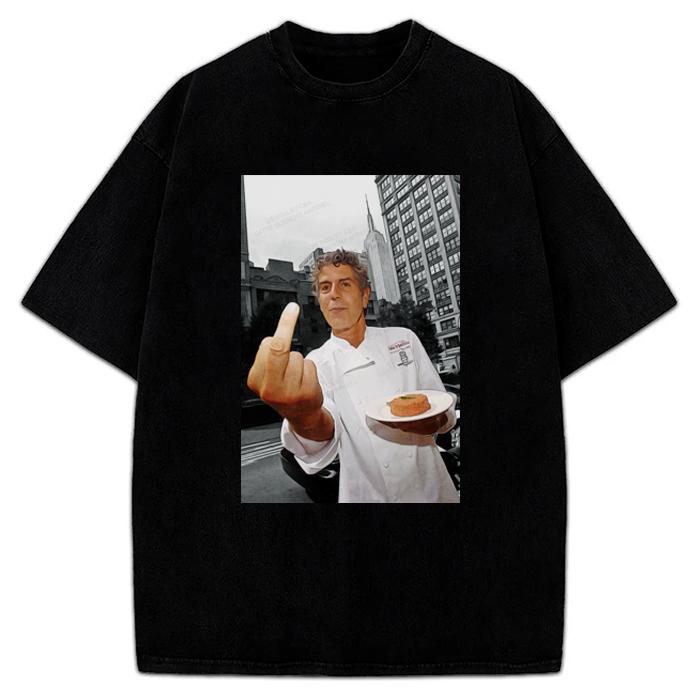 Anthony Bourdain T Shirt Parts Unknown Foodie Fan Shirt Graphic Tee Tribute Crewneck Cotton Menswear T-Shirt