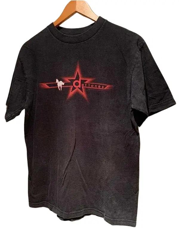 Deftones Music Band Graphic Heavyweight 100 Cotton T-Shirt Fabric Menswear