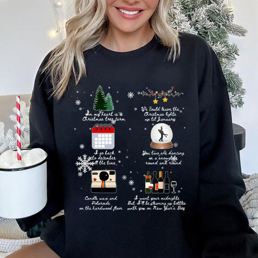 Christmas Song Lyrics Unisex ShirtSweatshirtHoodie, Christmas Symbols And Lyrics Shirt, Cozy Winter