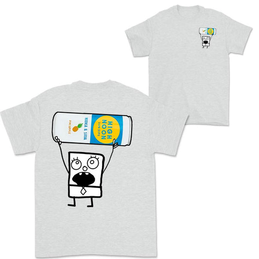 Doodlebob High Noon Pineapple Vodka & Soda  2 Sided T-Shirt, Funny Drinking T-Shirt, Summer T-Shirt, Full Color T-Shirt, Unisex T-Shirt, For Men, For Women, Gift For All Menswear Top