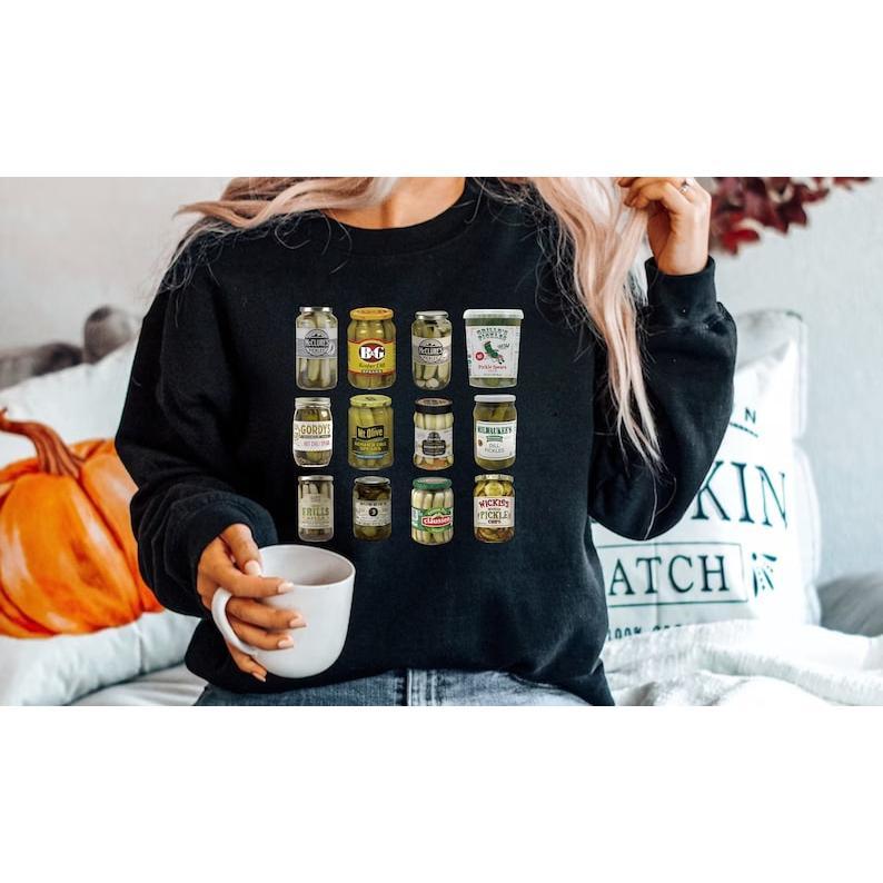 Vintage Canned Pickles Sweatshirt, Pickle shirt, Pickle Crewneck Sweatshirt, Pickle Lovers Hoodie, Pickle Crewneck Sweatshirt, Canning Shirt Cotton Fa
