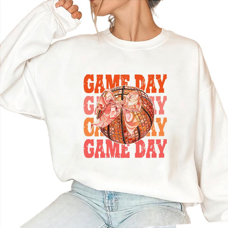 Coquette Basketball Sweatshirt, Basketball Bow Sweatshirt Unisex Classic Cotton