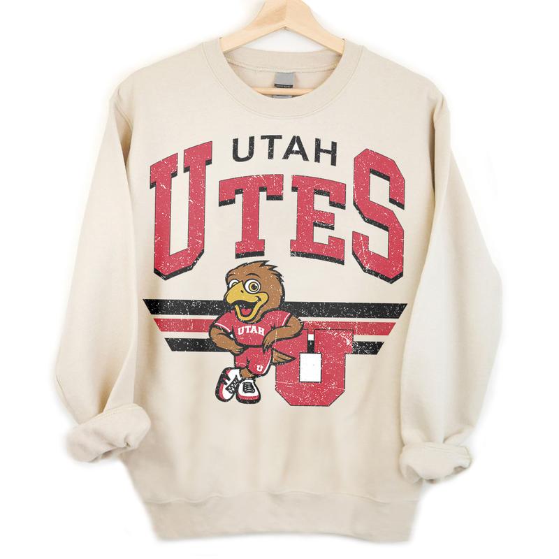 Utah Utes Vintage Football NCAA Sweatshirt - Tshirt - Hoodie, University of Utah Unisex Football NCAA Shirt, Unisex Vintage NCAA Shirt, Classic Football Shirt, Gifts For Football Fan Sport, Cotton, Sweatshirt, T-Shirt, Hoodie