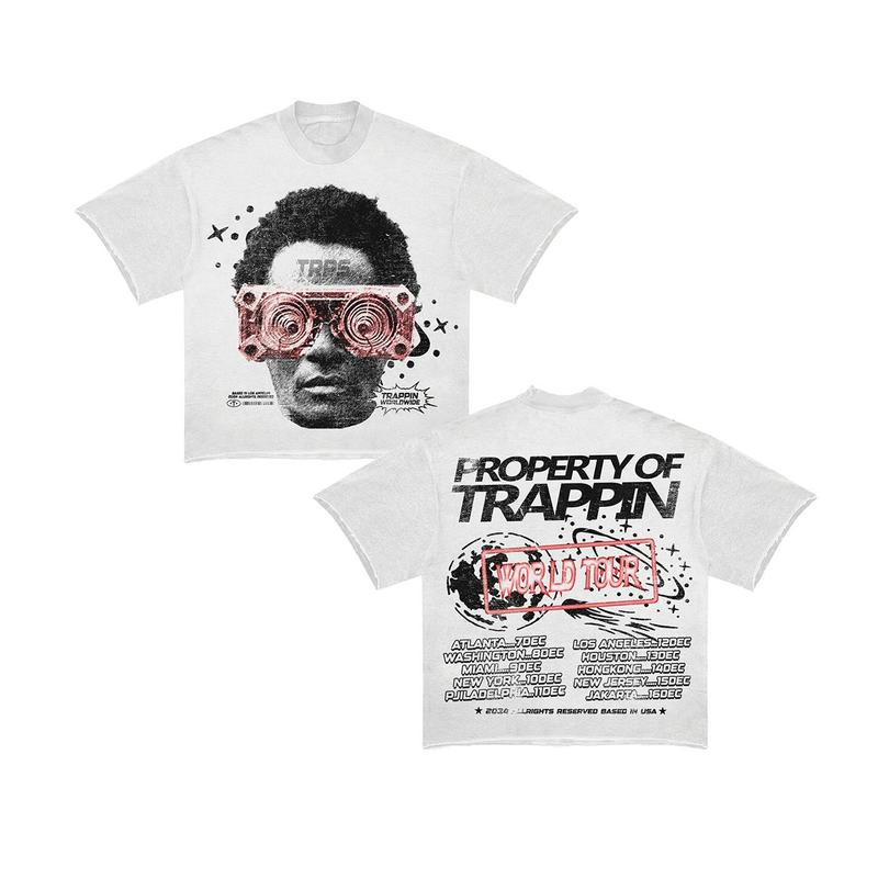 Y2K Graphic Trappin World Tour Personalize Printed Tshirt Casual Cotton