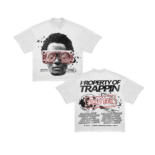 Y2K Graphic Trappin World Tour Personalize Printed Tshirt Casual Cotton