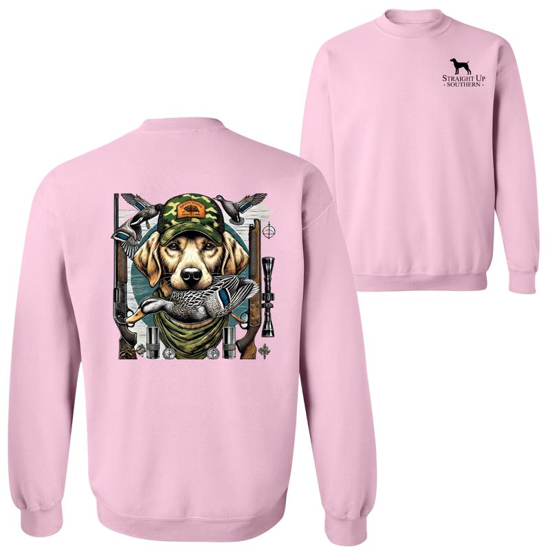 Straight Up Southern Duck Hunting Sweatshirt, - Camo DRG Hunting Dog Graphic for Outdoor Enthusiasts, Cozy and Durable Pullover for Adventure Hoodie
