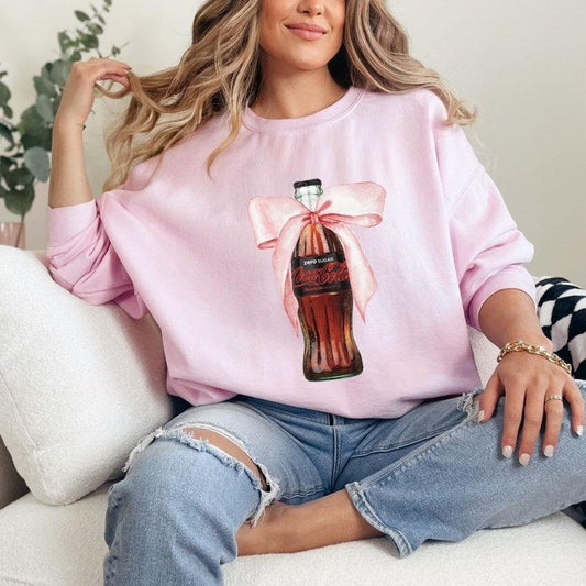 Coke Zero Pink Bow Sweatshirt, Co ca Cola Shirt, Coke Zero Crewneck, Coke Zero Lover, Coke Lover Sweater, Diet Coke Trending, Diet Coke Bestseller Shi