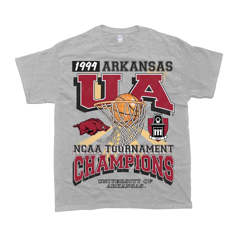 University of Arkansas Tournament Champs NCAA Merch, graphic vintage sports tees summer shirts for men Menswear Top