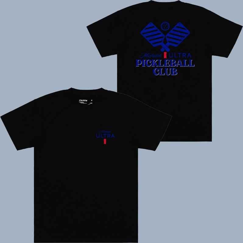 Pickleball Michelob Ultra Club T-shirt - 2 Side - All Sizes Offered - Colors For All - All-weather Gear - Unisex Style Variety - Trendy To Timeless