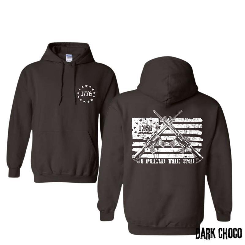Vintage 1776 I Plead The 2ND Flag USA Hoodie for Men and Women Menswear Classic