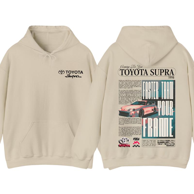 Toyota Supra Hoodie, Unisex, Menswear, Street Racing Shirt, Car Hoodie, Boyfriend Gift