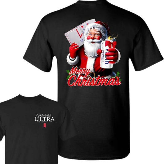 Ultra, Michelob Ultra Christmas 2 Sided T-shirt, Christmas T-shirt with beer, Perfect for outings and holidays, Unisex for Men and For Women
