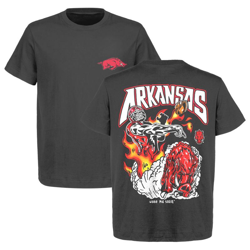 Warren Lotas - Arkansas Razorbacks Football - Dead Man's Football Graphic T-Shirt for Men and Women - Ideal for Game Days, Stylish Team Apparel.