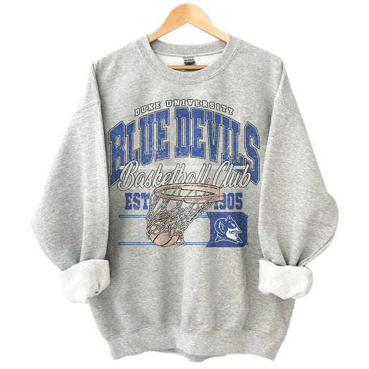 42. Duke Blue Devils NCAA Vintage Basketball Sweatshirt, University Team Fan Apparel, Classic Sports Gift for Enthusiasts
