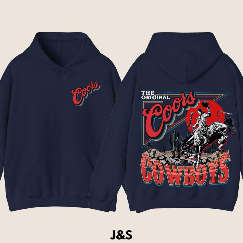 Coors Western Cowboy Hoodie, Sweatshirt,Vintage 90s Graphic Western Hoodie, Retro Coors Hoodie, Wild West Gift, Cool Gift