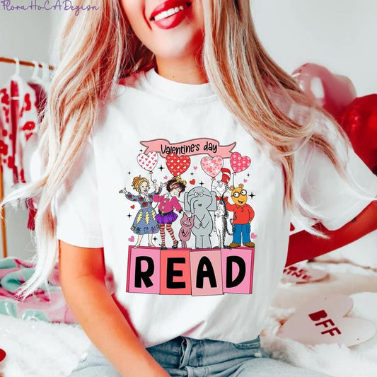 Read Children's Book Valentine Shirt, Read Children's Books Characters Shirt, Teacher Valentine Gift, Funny Teacher Tee, Teacher Squad Shirt 4X